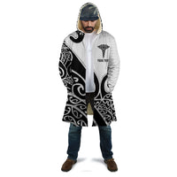 Personalised New Zealand Nurse Cloak Maori Koru Black Version