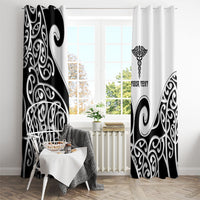 Personalised New Zealand Nurse Window Curtain Maori Koru Black Version LT05 - Polynesian Pride