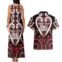 Custom Aotearoa Ngapuhi Couples Matching Tank Maxi Dress and Hawaiian Shirt Maori Tribal Pattern