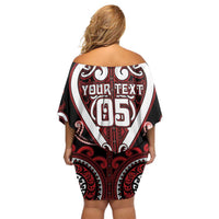 Custom Aotearoa Ngapuhi Family Matching Off Shoulder Short Dress and Hawaiian Shirt Maori Tribal Pattern