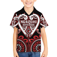 Custom Aotearoa Ngapuhi Family Matching Off Shoulder Short Dress and Hawaiian Shirt Maori Tribal Pattern
