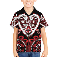 Custom Aotearoa Ngapuhi Family Matching Short Sleeve Bodycon Dress and Hawaiian Shirt Maori Tribal Pattern