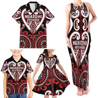 Custom Aotearoa Ngapuhi Family Matching Tank Maxi Dress and Hawaiian Shirt Maori Tribal Pattern