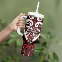 Custom Aotearoa Ngapuhi Tumbler With Handle Maori Tribal Pattern LT05 - Polynesian Pride