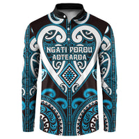 Custom Aotearoa Ngati Porou Button Sweatshirt Maori Tribal Pattern