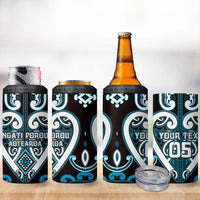 Custom Aotearoa Ngati Porou 4 in 1 Can Cooler Tumbler Maori Tribal Pattern