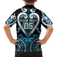 Custom Aotearoa Ngati Porou Family Matching Off The Shoulder Long Sleeve Dress and Hawaiian Shirt Maori Tribal Pattern