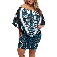 Custom Aotearoa Ngati Porou Family Matching Off Shoulder Short Dress and Hawaiian Shirt Maori Tribal Pattern