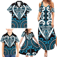 Custom Aotearoa Ngati Porou Family Matching Summer Maxi Dress and Hawaiian Shirt Maori Tribal Pattern