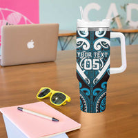 Custom Aotearoa Ngati Porou Tumbler With Handle Maori Tribal Pattern LT05 - Polynesian Pride