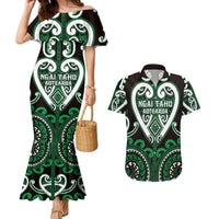 Custom Aotearoa Ngai Tahu Couples Matching Mermaid Dress and Hawaiian Shirt Maori Tribal Pattern LT05 Green - Polynesian Pride