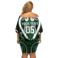 Custom Aotearoa Ngai Tahu Family Matching Off Shoulder Short Dress and Hawaiian Shirt Maori Tribal Pattern
