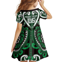 Custom Aotearoa Ngai Tahu Kid Short Sleeve Dress Maori Tribal Pattern LT05 - Polynesian Pride
