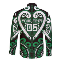 Custom Aotearoa Ngai Tahu Long Sleeve Button Shirt Maori Tribal Pattern