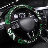 Aotearoa Ngai Tahu Steering Wheel Cover Maori Tribal Pattern LT05 Universal Fit Green - Polynesian Pride