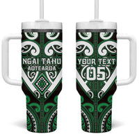 Custom Aotearoa Ngai Tahu Tumbler With Handle Maori Tribal Pattern LT05 One Size: 40 oz Green - Polynesian Pride