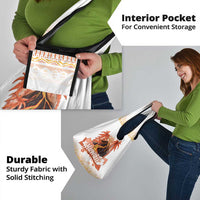 Hawaiian Volcano Lava Flow Grocery Bag With Hawaiian Tapa Pattern