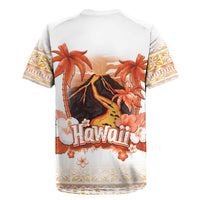 Hawaiian Volcano Lava Flow Rugby Jersey With Hawaiian Tapa Pattern