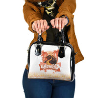 Hawaiian Volcano Lava Flow Shoulder Handbag With Hawaiian Tapa Pattern LT05 One Size Orange - Polynesian Pride