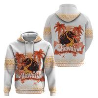 Hawaiian Volcano Lava Flow Zip Hoodie With Hawaiian Tapa Pattern