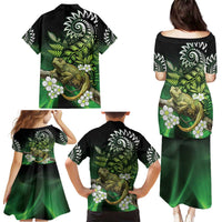 Aotearoa New Zealand Tuatara Family Matching Puletasi and Hawaiian Shirt Maori Koru Art LT05 - Polynesian Pride