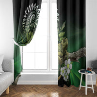Aotearoa New Zealand Tuatara Window Curtain Maori Koru Art