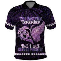 Personalised Alzheimer's Awareness Polo Shirt You May Not Remember But I Will Never Forget