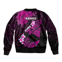 Hawaii Maui Bomber Jacket Polynesian Fish Hook Hibiscus Pink Version LT05 - Polynesian Pride