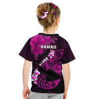Hawaii Maui Kid T Shirt Polynesian Fish Hook Hibiscus Pink Version LT05 - Polynesian Pride