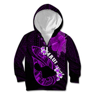 Hawaii Maui Kid Hoodie Polynesian Fish Hook Hibiscus Purple Version LT05 - Polynesian Pride