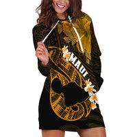 Personalized Hawaii Maui Hoodie Dress Polynesian Fish Hook Hibiscus Gold Version LT05 Gold - Polynesian Pride