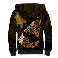 Personalized Hawaii Maui Sherpa Hoodie Polynesian Fish Hook Hibiscus Gold Version LT05 - Polynesian Pride