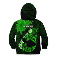 Hawaii Maui Kid Hoodie Polynesian Fish Hook Hibiscus Green Version LT05 - Polynesian Pride