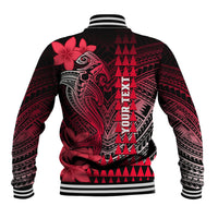 Personalized Hawaii Baseball Jacket Hammerhead Shark Kakau Polynesian Tribal Red LT05 - Polynesian Pride