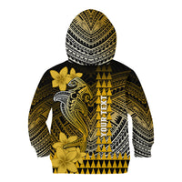 Personalized Hawaii Kid Hoodie Hammerhead Shark Kakau Polynesian Tribal Gold LT05 - Polynesian Pride
