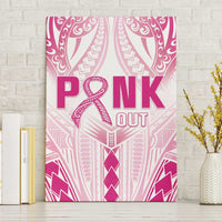Breast Cancer Pink Out Canvas Wall Art Polynesian Art Tattoo White Version