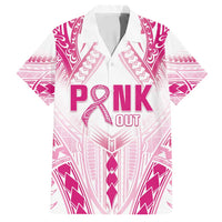 Breast Cancer Pink Out Family Matching Tank Maxi Dress and Hawaiian Shirt Polynesian Art Tattoo White Version LT05 Dad's Shirt - Short Sleeve White - Polynesian Pride
