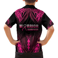 Breast Cancer Pink Out Family Matching Summer Maxi Dress and Hawaiian Shirt Polynesian Art Tattoo Black Version LT05 - Polynesian Pride