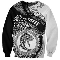 Go Fishing Sweatshirt Polynesian Pattern LT05 Unisex Black - Polynesian Pride