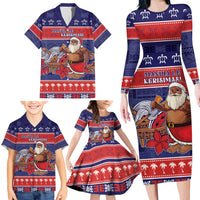 Samoa Christmas Family Matching Long Sleeve Bodycon Dress and Hawaiian Shirt Samoan Santa Claus Manuia Le Kerisimasi LT05 - Polynesian Pride