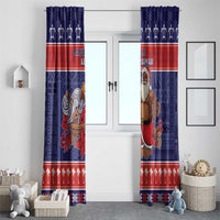 Samoa Christmas Window Curtain Samoan Santa Claus Manuia Le Kerisimasi