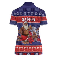 Samoa Christmas Women Polo Shirt Samoan Santa Claus Manuia Le Kerisimasi