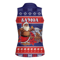 Samoa Christmas Women Sleeveless Polo Shirt Samoan Santa Claus Manuia Le Kerisimasi