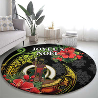 Love Vanuatu Christmas Round Carpet God Yumi Polynesian Tribal Pattern