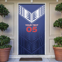 Super Toa Samoa Rugby Custom Door Cover Warrior Spirit LT05 Blue - Polynesian Pride