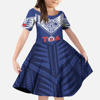 Super Toa Samoa Rugby Custom Family Matching Long Sleeve Bodycon Dress and Hawaiian Shirt Warrior Spirit LT05