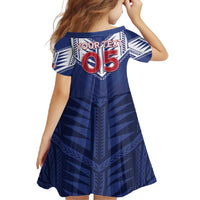 Super Toa Samoa Rugby Custom Family Matching Short Sleeve Bodycon Dress and Hawaiian Shirt Warrior Spirit LT05