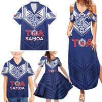 Super Toa Samoa Rugby Custom Family Matching Summer Maxi Dress and Hawaiian Shirt Warrior Spirit LT05