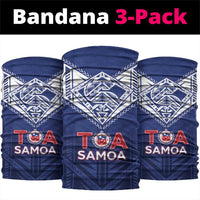 Super Toa Samoa Rugby Neck Gaiter Warrior Spirit LT05 package One Size: 25*50cm Blue - Polynesian Pride