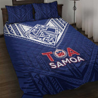 Super Toa Samoa Rugby Quilt Bed Set Warrior Spirit LT05 Blue - Polynesian Pride